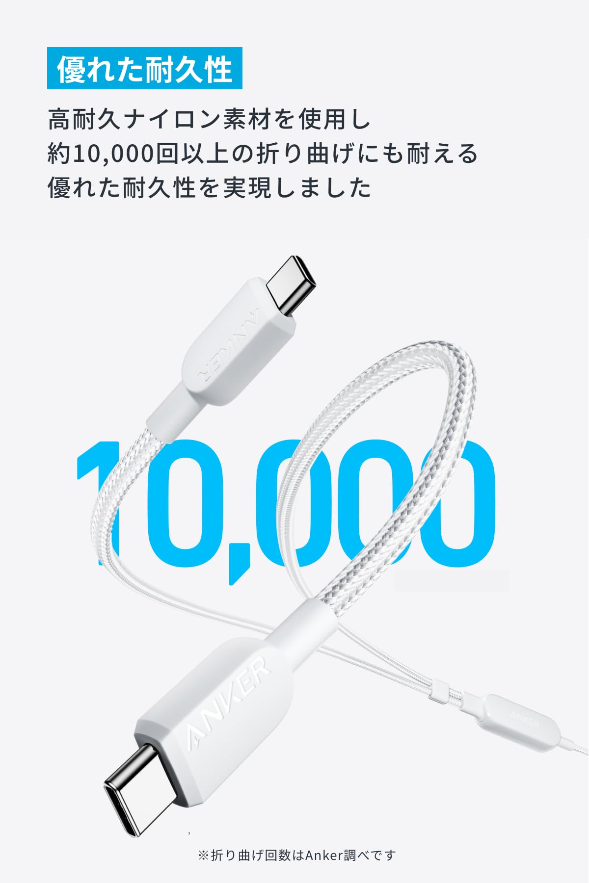 Anker 2-in-1 USB-C ケーブル 140W 急速充電 1.2m ホワイト